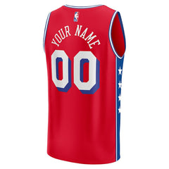NBA Philadelphia 76ers Youth Fast Break Replica Custom Jersey - Statement Edition - Red