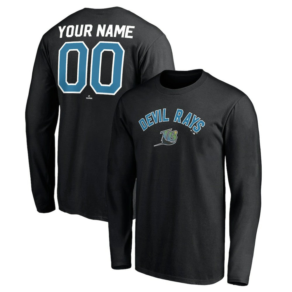 Tampa Bay Rays Personalized Cooperstown Collection Winning Streak Long Sleeve T-Shirt - Black T-shirts