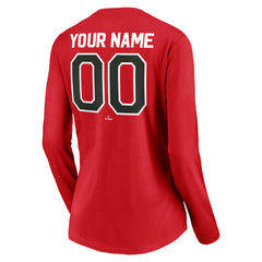 Cincinnati Reds Women's Cooperstown Collection Personalized Winning Streak Long Sleeve V-Neck T-Shirt - Red T-shirts