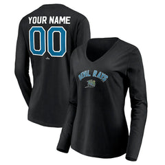 Tampa Bay Rays Women's Cooperstown Collection Personalized Winning Streak Long Sleeve V-Neck T-Shirt - Black T-shirts