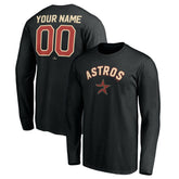 Houston Astros Personalized Cooperstown Collection Alternate Winning Streak Long Sleeve T-Shirt - Black T-shirts