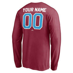 Philadelphia Phillies Personalized Cooperstown Collection Alternate Winning Streak Long Sleeve T-Shirt - Burgundy T-shirts