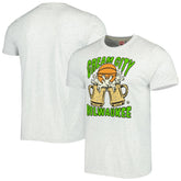 Milwaukee Bucks Homage Unisex Hometown Hyper Local Tri-Blend T-Shirt Ash