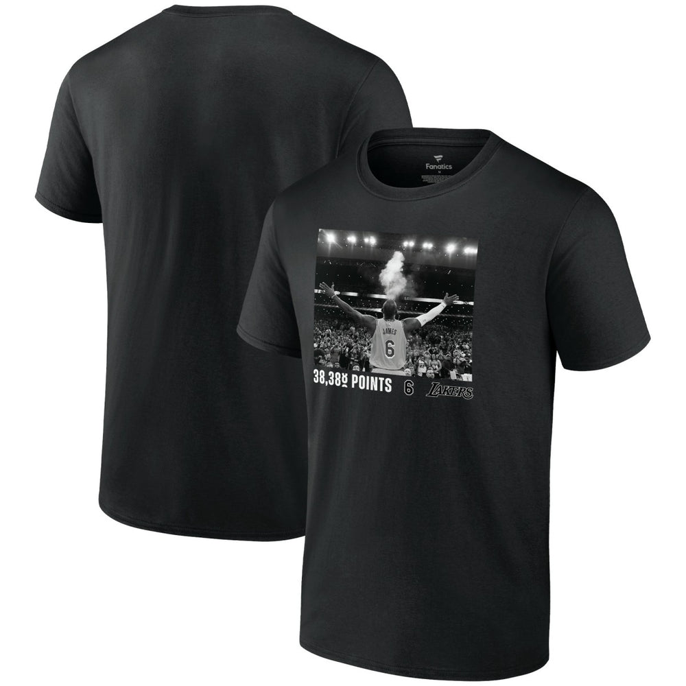 LeBron James Los Angeles Lakers NBA All-Time Scoring Record Chalk Throw T-Shirt Black