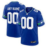 NFL Seattle Seahawks Throwback Custom Jersey - Royal