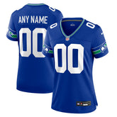NFL Seattle Seahawks Women's Throwback Custom Jersey - Royal