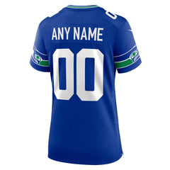 NFL Seattle Seahawks Women's Throwback Custom Jersey - Royal