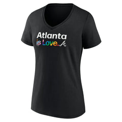 Atlanta Braves Women's City Pride V-Neck T-Shirt - Black T-shirts