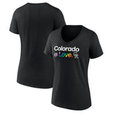 Colorado Rockies Women's City Pride V-Neck T-Shirt - Black T-shirts