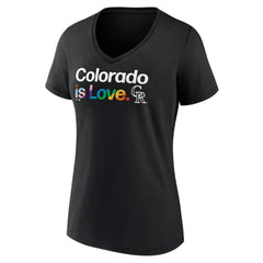 Colorado Rockies Women's City Pride V-Neck T-Shirt - Black T-shirts