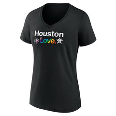 Houston Astros Women's City Pride V-Neck T-Shirt - Black T-shirts