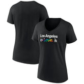 Los Angeles Dodgers Women's City Pride V-Neck T-Shirt - Black T-shirts