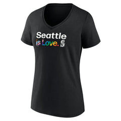 Seattle Mariners Women's City Pride V-Neck T-Shirt - Black T-shirts