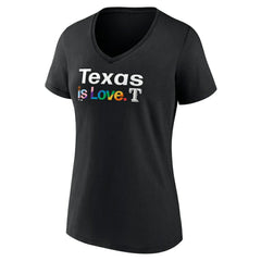 Texas Rangers Women's City Pride V-Neck T-Shirt - Black T-shirts