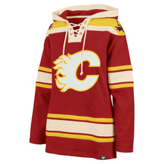 NHL Calgary Flames '47 Women's Superior Lacer Pullover Hoodie - Red