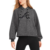 Atlanta Braves DKNY Sport Women's Debbie Dolman Raglan Pullover Hoodie - Black Hoodies