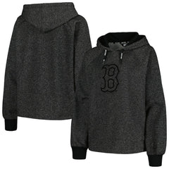 Boston Red Sox DKNY Sport Women's Debbie Dolman Raglan Pullover Hoodie - Black Hoodies