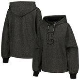 Cleveland Guardians DKNY Sport Women's Debbie Dolman Raglan Pullover Hoodie - Black Hoodies