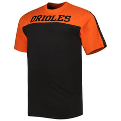Baltimore Orioles Big & Tall Yoke Knit T-Shirt - Orange/Black T-shirts