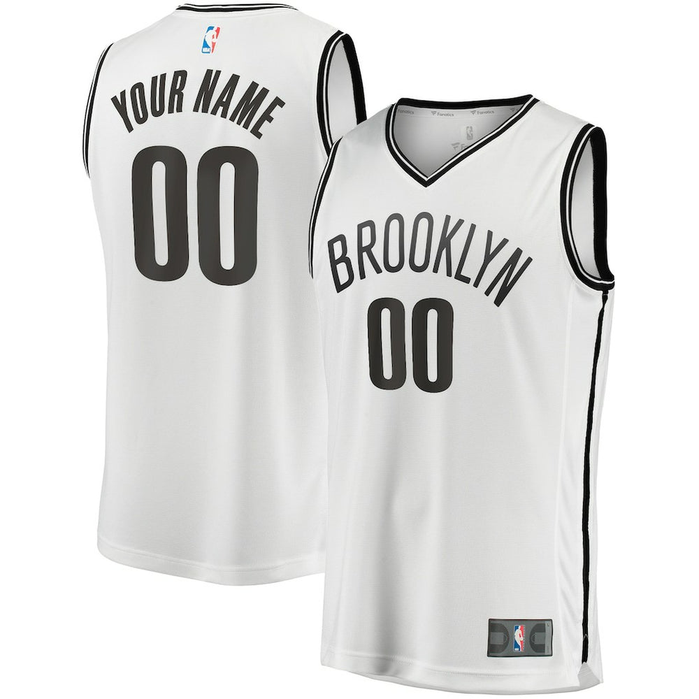 Brooklyn Nets Youth Fast Break Replica Custom Jersey Association Edition White