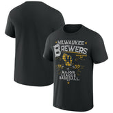 Milwaukee Brewers Darius Rucker Collection by Fanatics Beach Splatter T-Shirt - Black T-shirts