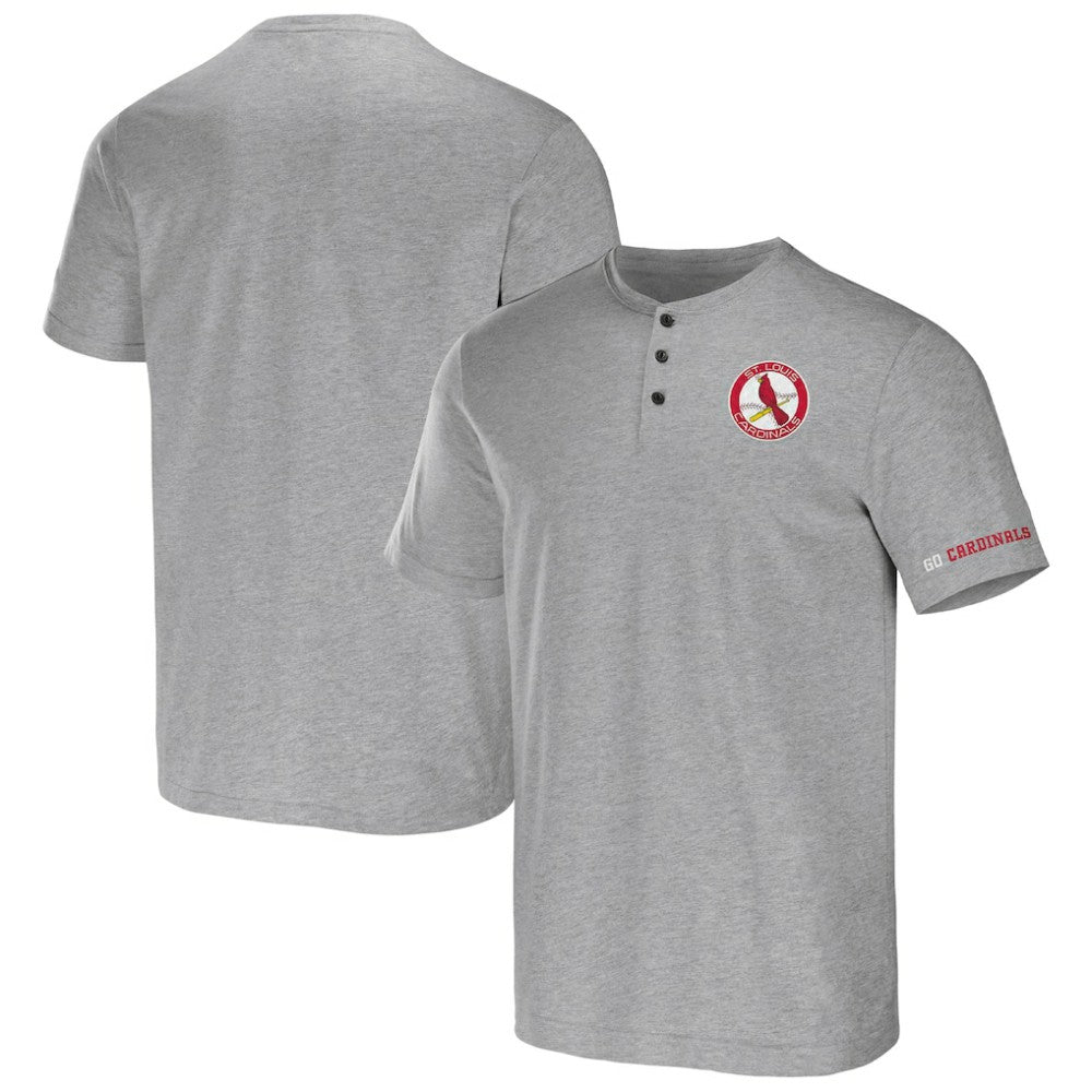 St. Louis Cardinals Darius Rucker Collection by Fanatics Henley T-Shirt - Heather Gray T-shirts