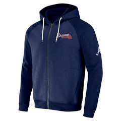 Atlanta Braves Darius Rucker Collection by Fanatics Raglan Full-Zip Hoodie - Navy Hoodies