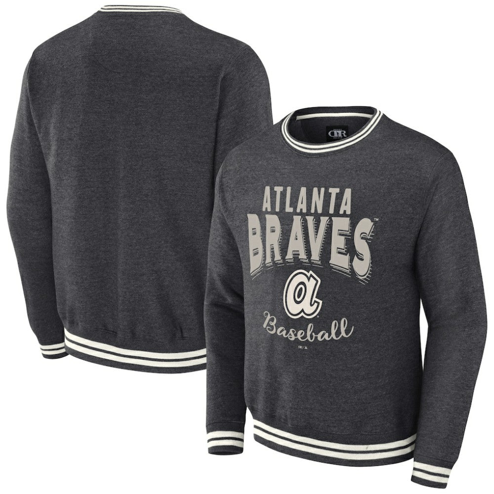 Atlanta Braves Darius Rucker Collection by Fanatics Vintage Pullover Sweatshirt - Heather Charcoal Pullover