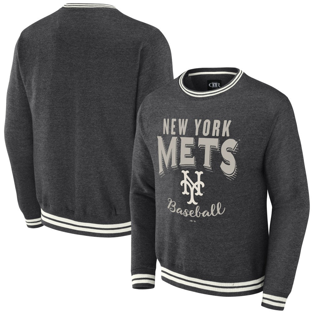 New York Mets Darius Rucker Collection by Fanatics Vintage Pullover Sweatshirt - Heather Charcoal Pullover