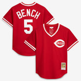 MLB Johnny Bench Cincinnati Reds Mitchell & Ness Authentic Batting Practice Jersey - Scarlet