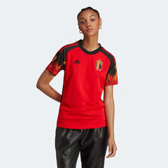 Adidas 2022-23 Belgium Women's Home Soccer Jersey - Red-Black