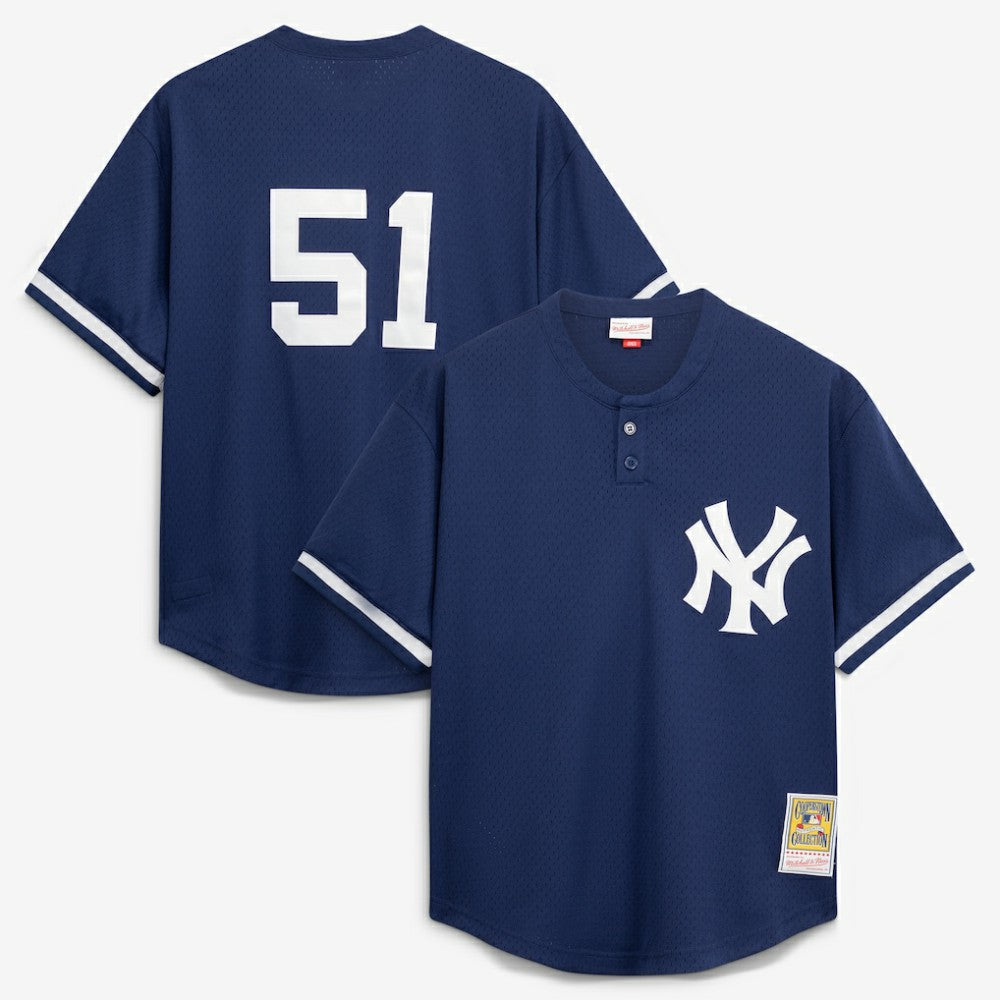 MLB Bernie Williams New York Yankees Mitchell & Ness Authentic Batting Practice Jersey - Navy