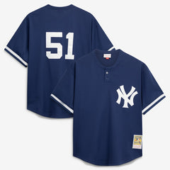 MLB Bernie Williams New York Yankees Mitchell & Ness Authentic Batting Practice Jersey - Navy