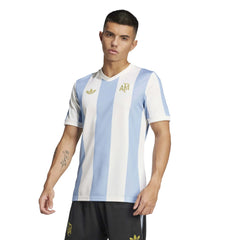 Adidas 2025 Argentina Men's 50th Anniversary Stadium Soccer Jersey Ambient Sky / Cloud White
