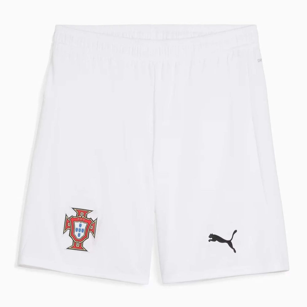 Puma 2025-26 Portugal Men's Stadium Away Soccer Shorts Puma White-Puma Black