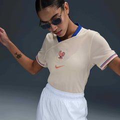 Nike 2025 France Women's Stadium Away Soccer Jersey Pale Ivory/Bright Blue/Light Madder Root