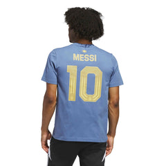 Adidas 2026 Argentina Men's Messi Name And Number Tee Crew Blue