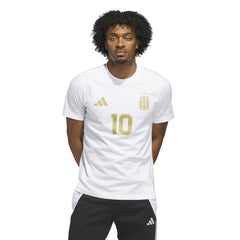 Adidas 2026 Argentina Men's Messi Name And Number Tee White