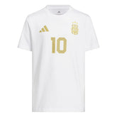Adidas 2026 Argentina Youth Messi Name And Number Tee White