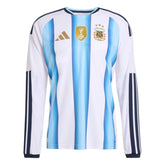 Adidas 2026 Argentina Men's Authentic Home Long-Sleeve Soccer Jersey White / Icey Blue / Light Blue