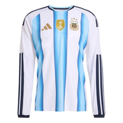 Adidas 2026 Argentina Men's Authentic Home Long-Sleeve Soccer Jersey White / Icey Blue / Light Blue