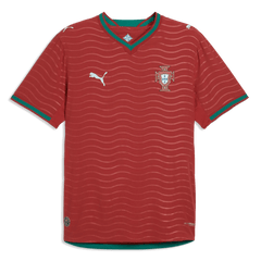 Puma 2026 Portugal Men's Authentic Home Soccer Jersey Club Red-Green Lagoon