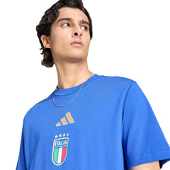 Adidas 2026 Italy Men's DNA Graphic Tee Bold Blue