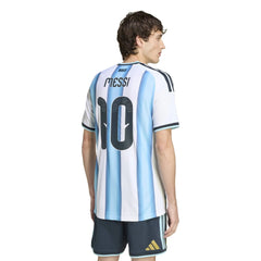 Adidas 2026 Argentina Men's Authentic Home Messi #10 Soccer Jersey White / Icey Blue / Light Blue