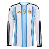 Adidas 2026 Argentina Men's Stadium Home Long-Sleeve Soccer Jersey White / Icey Blue / Light Blue