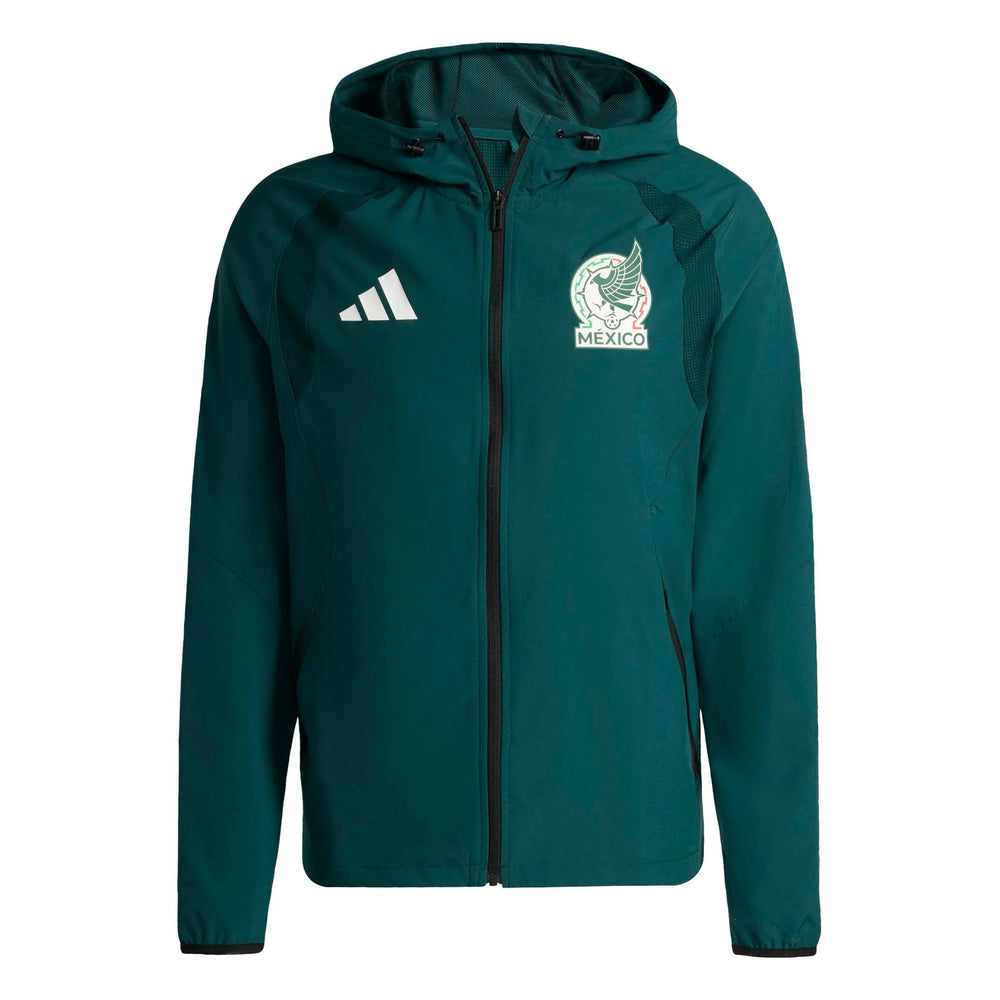 Adidas 2026 Mexico Men's Tiro Travel Full Zip Windbreaker Aurora Ivy
