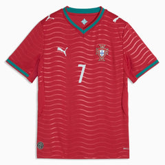 Puma 2026 Portugal Youth Stadium Home Ronaldo #7 Soccer Jersey Club Red-Green Lagoon