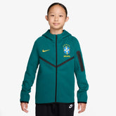 Nike 2026-27 Brazil Youth Full-Zip Tech Fleece Hoodie Geode Teal/Midwest Gold