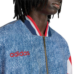 Adidas USA Men's Denim Graphic Track Top White / Dark Blue