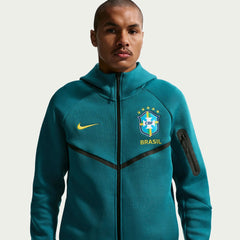 Nike 2026-27 Brazil Men's Full-Zip Tech Fleece Hoodie Geode Teal/Midwest Gold